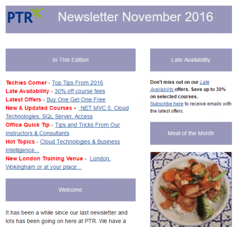 PTR November 2016 Newsletter