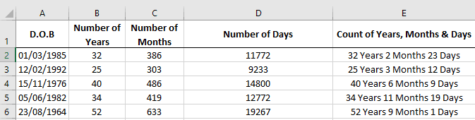 Using The DateDif Function in Microsoft Excel Image