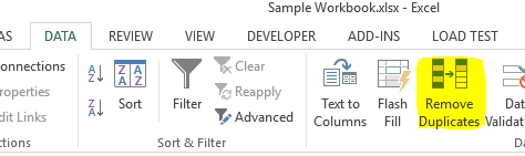 Excel - De-Duplicating Data Image